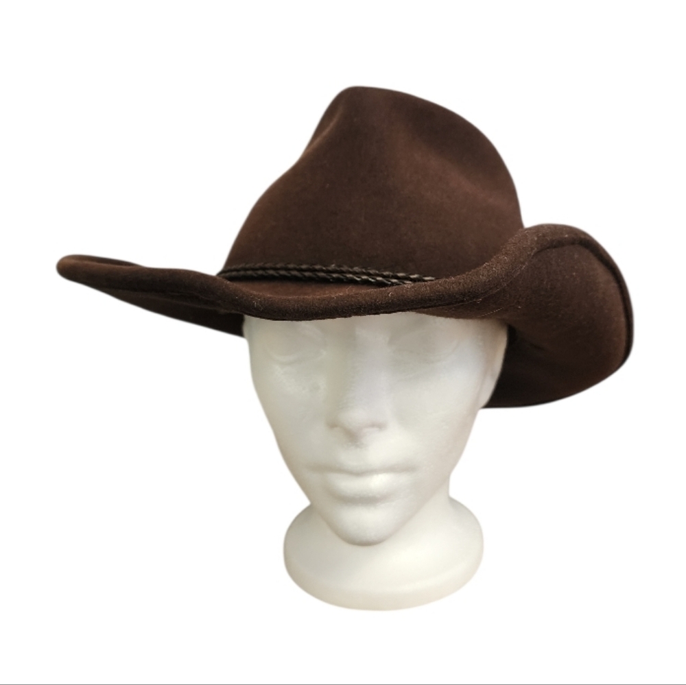 Canadian Leather Wool Waterproof Brown Western Cowboy Hat Men's - Picture 3 of 10